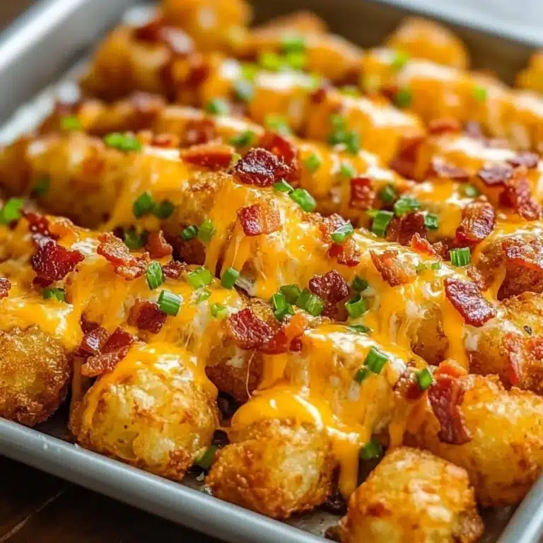 Loaded Tater Tot Skewers 4 Delicious loaded tater tot skewers topped with cheese and bacon