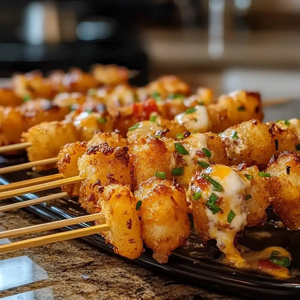 Loaded Tater Tot Skewers
