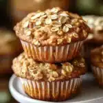 Moist applesauce oatmeal muffins baked to perfection