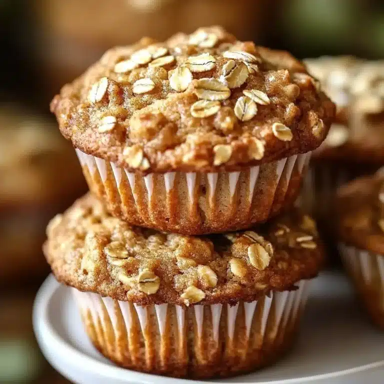 Moist applesauce oatmeal muffins fresh out of the oven
