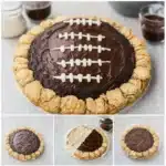 Peanut Butter Cup Football Cookie Cake decorated for game day