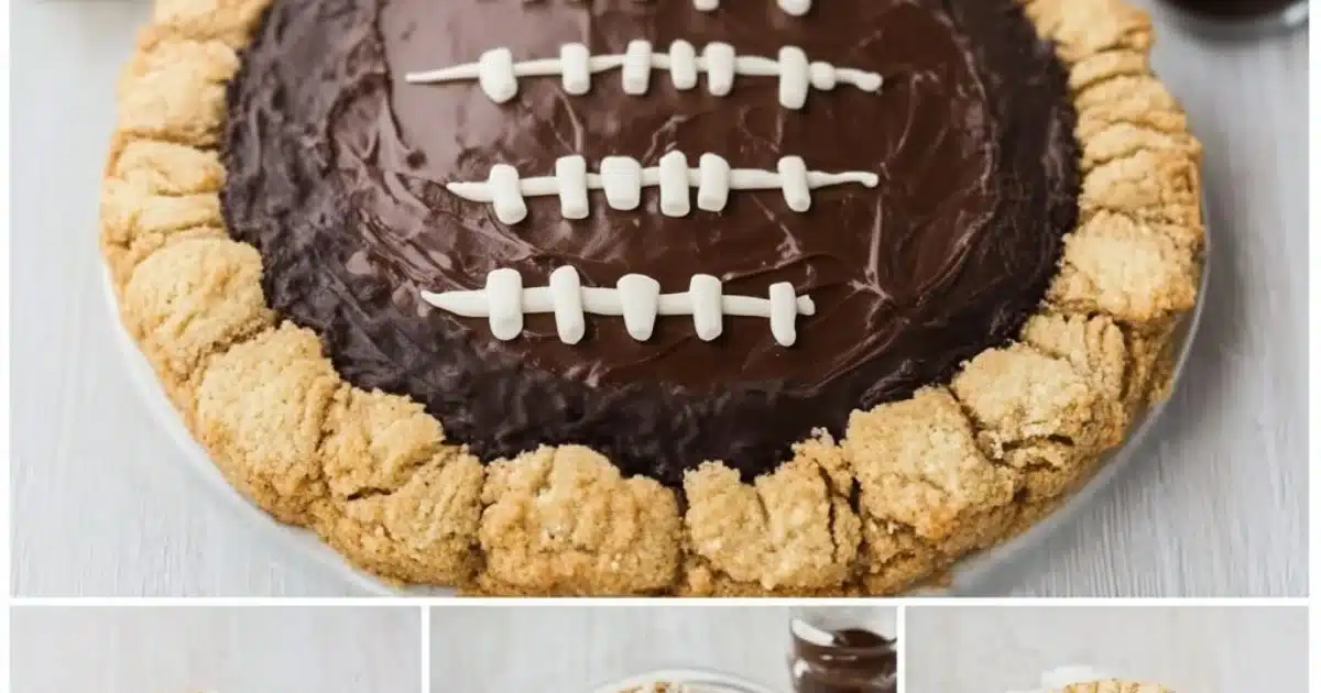 Peanut Butter Cup Football Cookie Cake