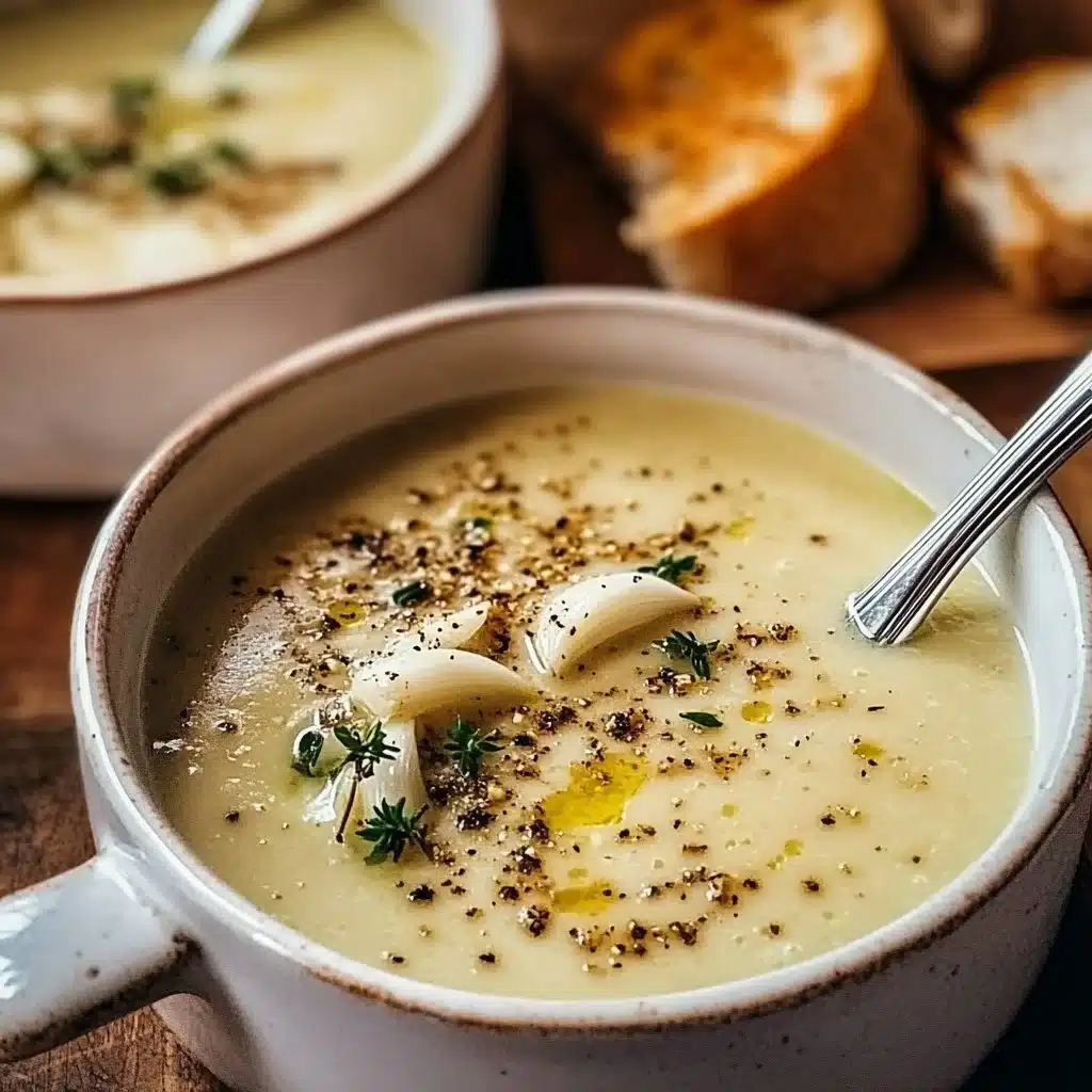 Rustic Country French Style Garlic Soup