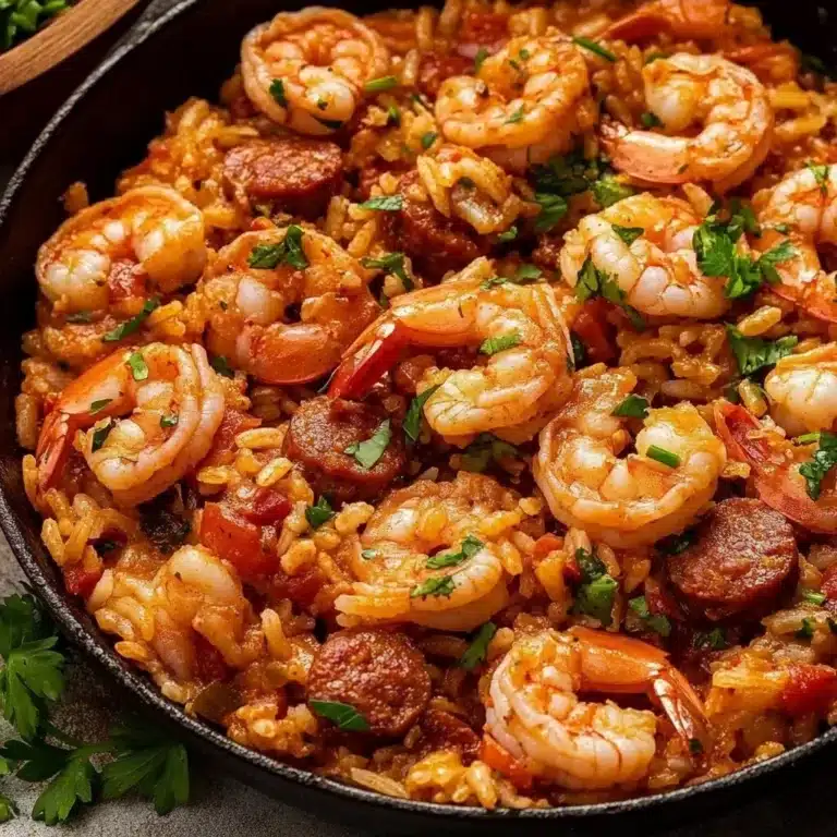 Shrimp and Sausage Jambalaya 4 Delicious shrimp and sausage jambalaya served in a bowl