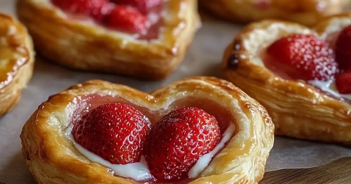 Strawberry Cream Cheese Heart Danishes