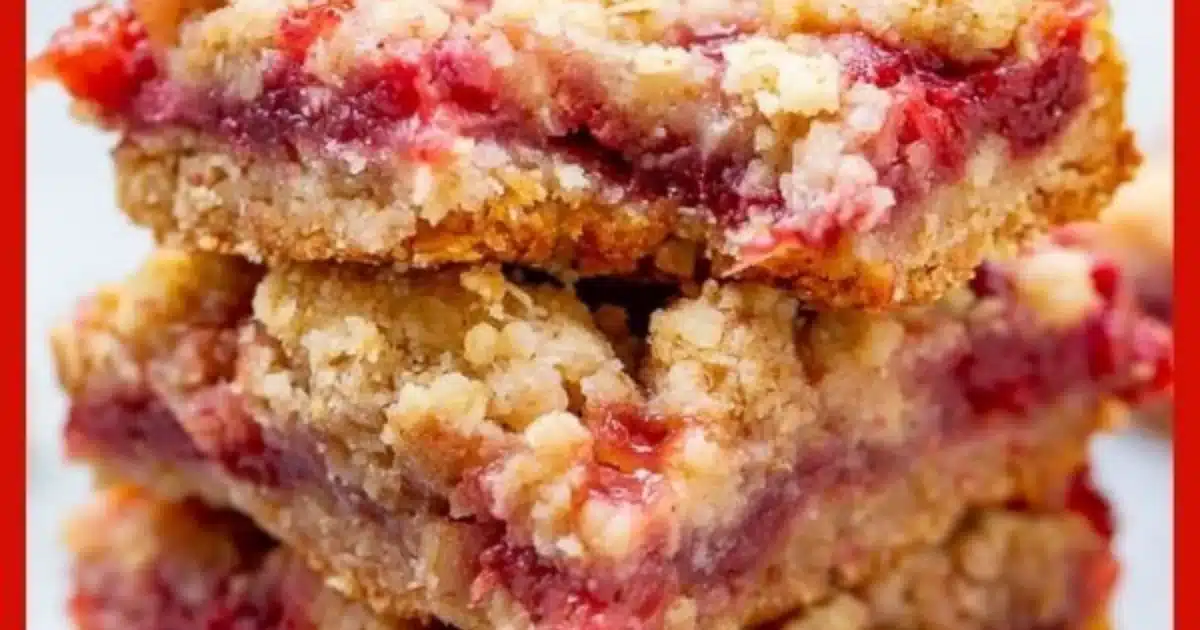 Strawberry Oatmeal Crumble Bars