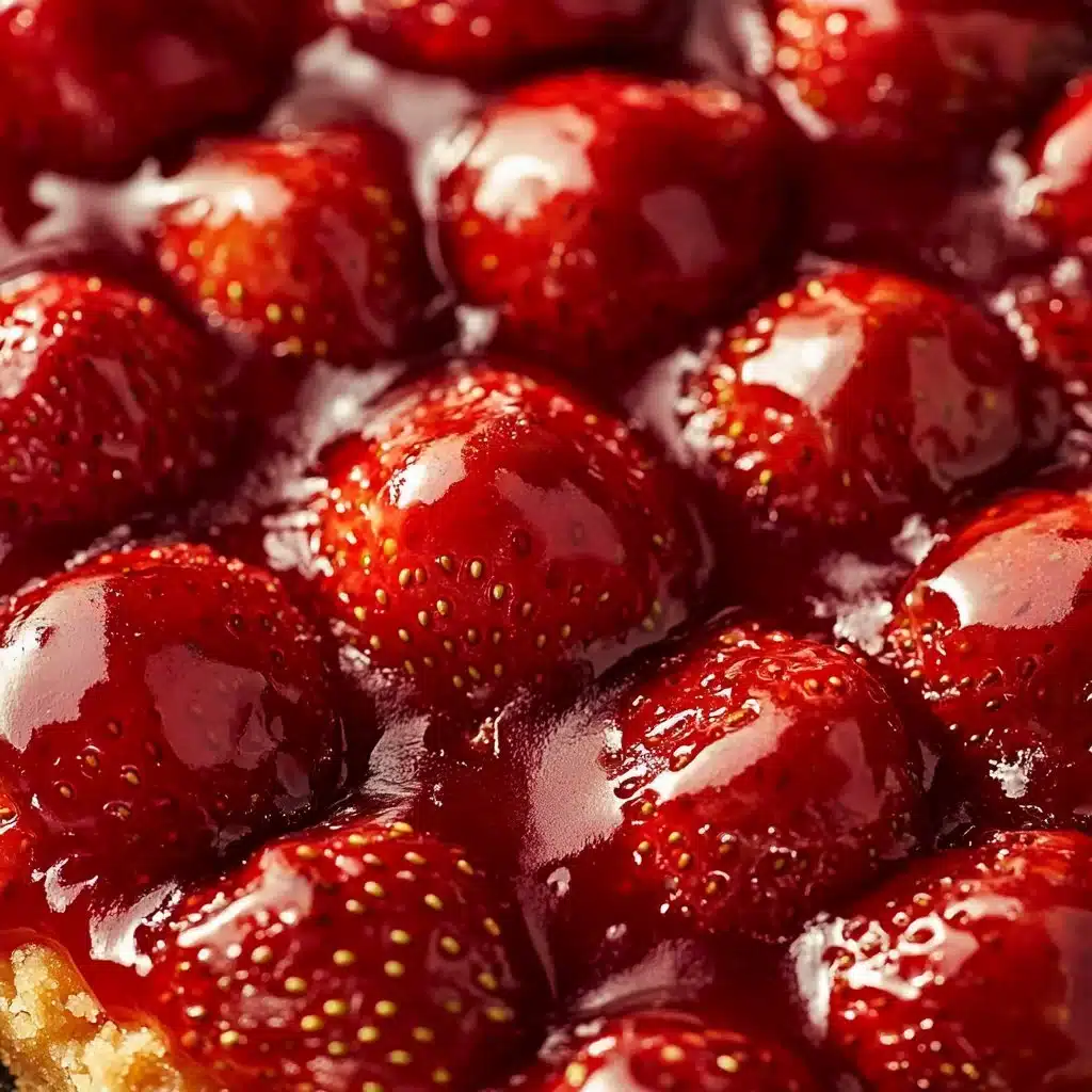 Delicious Strawberry Shortcake Bars garnished with fresh strawberries