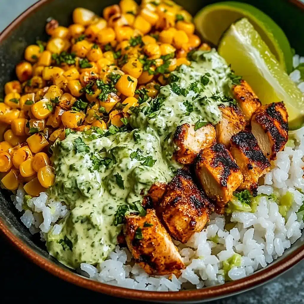 Delicious Street Corn Chicken Rice Bowl with vibrant ingredients