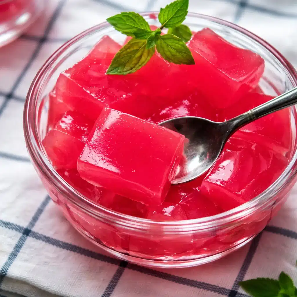 Collagen jello cubes for appetite control, a low-calorie snack for weight management.