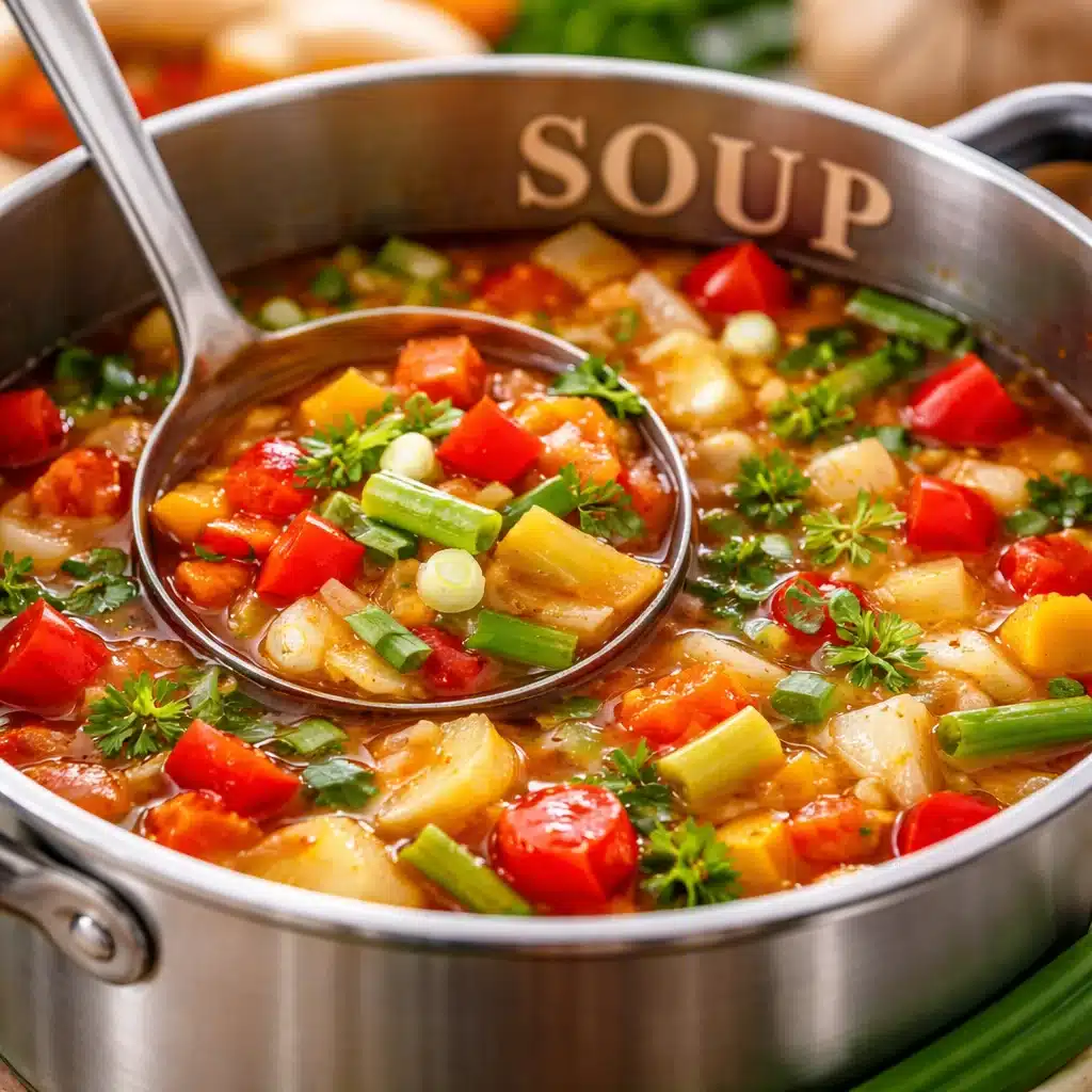 Healthy bariatric pouch reset soup for weight management after surgery.