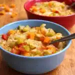 Bowl of healthy vegetable soup for the 14 day rapid soup diet recipe.