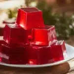 Low-calorie gelatin snack in colorful bowls, healthy dessert option