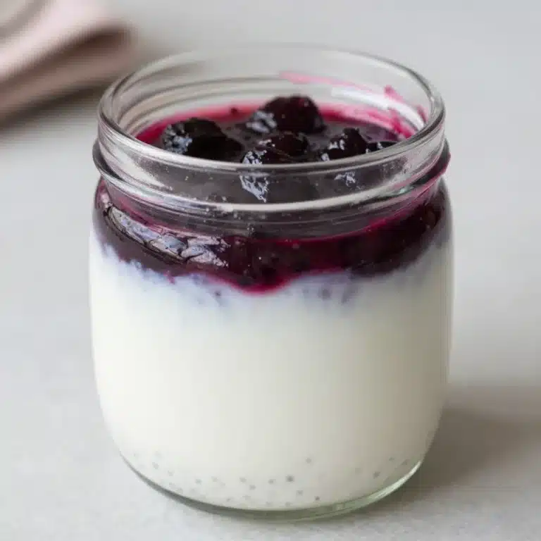 Blueberry coconut chia seed pudding for a healthy protein-rich snack