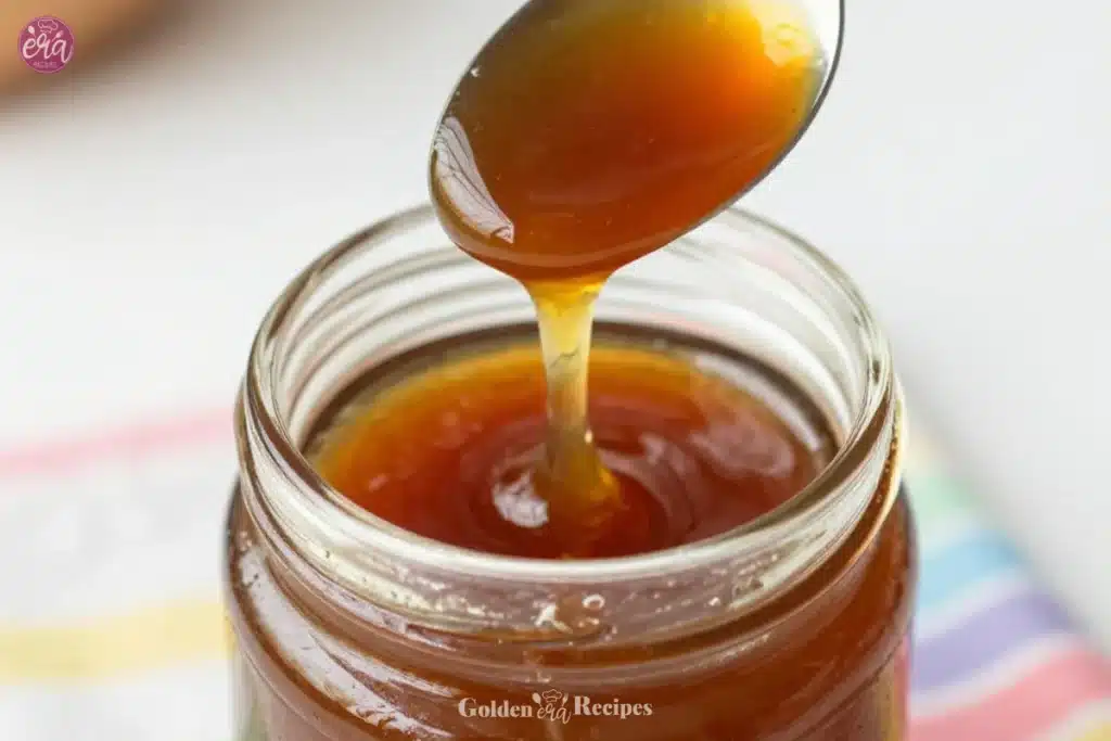 Buttermilk Caramel Syrup 1 Delicious buttermilk caramel syrup served on pancakes