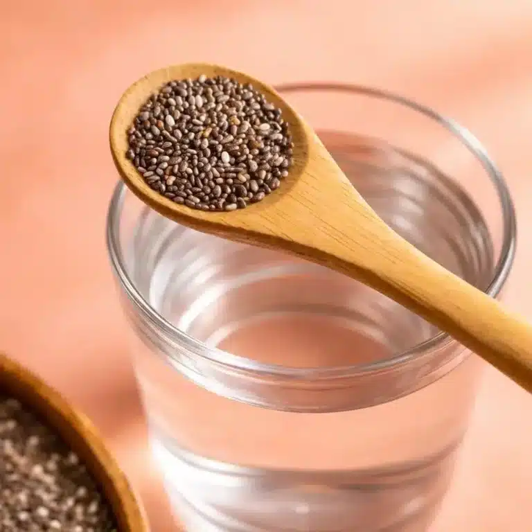 Chia seed internal shower drink for detox and hydration