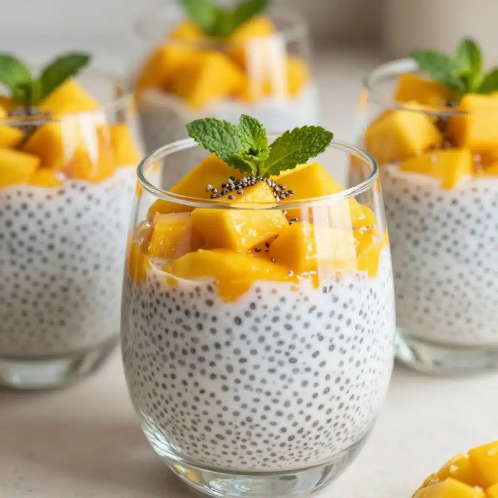 Coconut Milk Chia Pudding with Fresh Mango