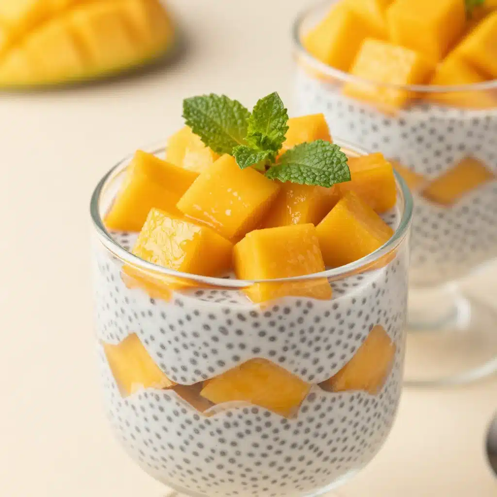 Coconut Milk Chia Pudding with Fresh Mango