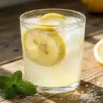 Easy electrolyte drink made with pink salt and lemon for hydration