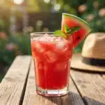 A refreshing glass of easy watermelon detox juice for hydration