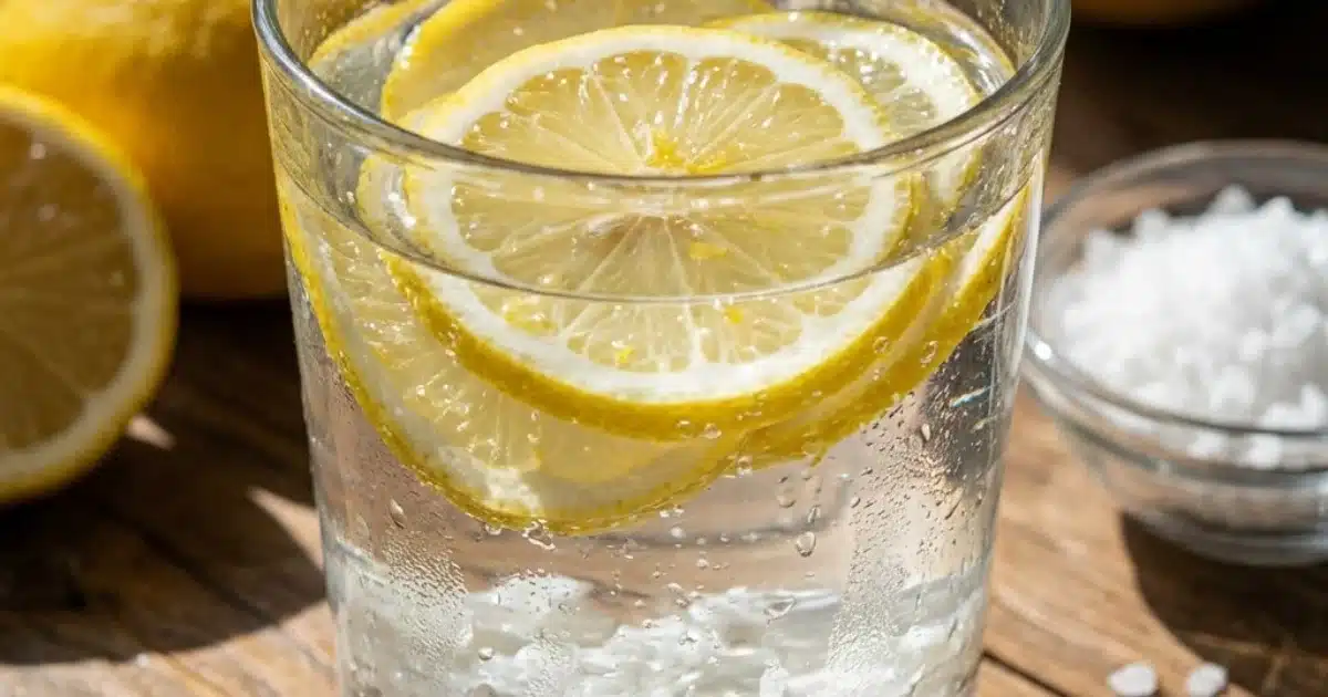 Gentle Lemon Salt Water for Bloating Relief