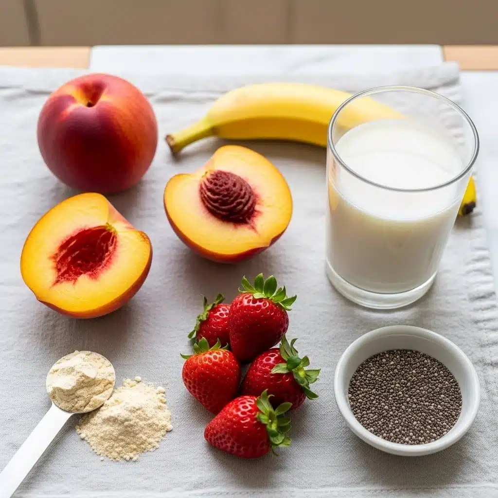 High-Protein Strawberry Peach Smoothie