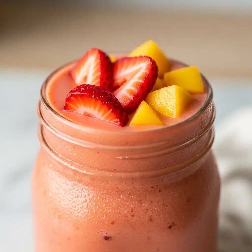 High-Protein Strawberry Peach Smoothie