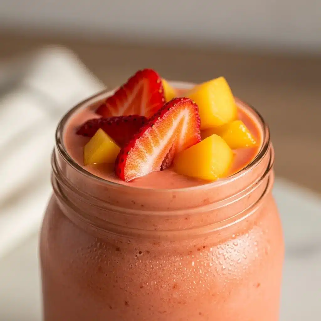 High-Protein Strawberry Peach Smoothie