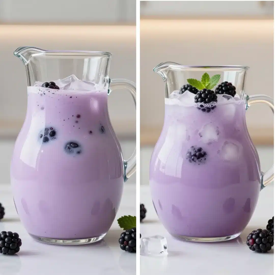 Homemade Blackberry Coconut Pink Drink