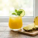 Homemade pineapple detox drink for belly fat reduction and health
