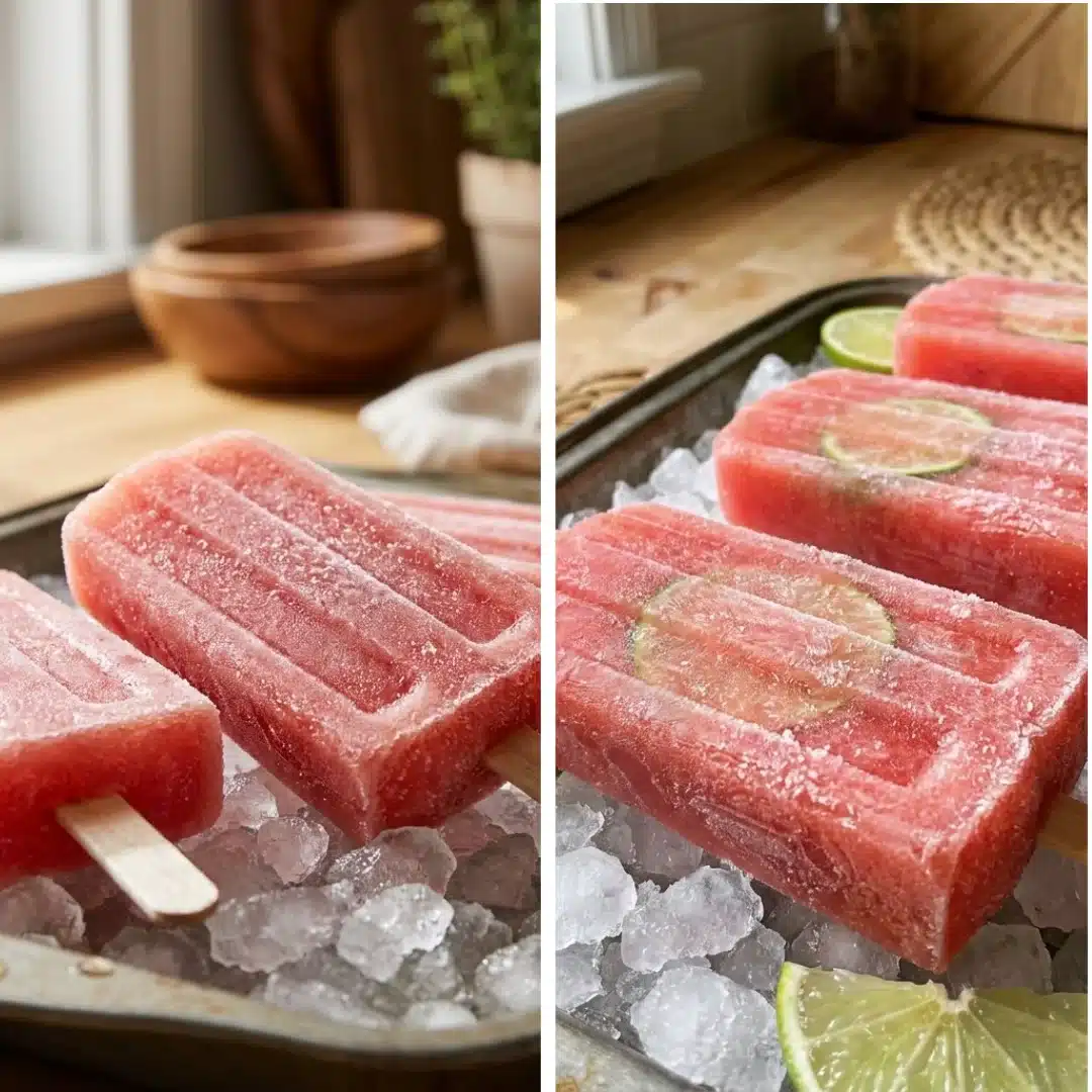 Lazy Watermelon Lime Popsicles
