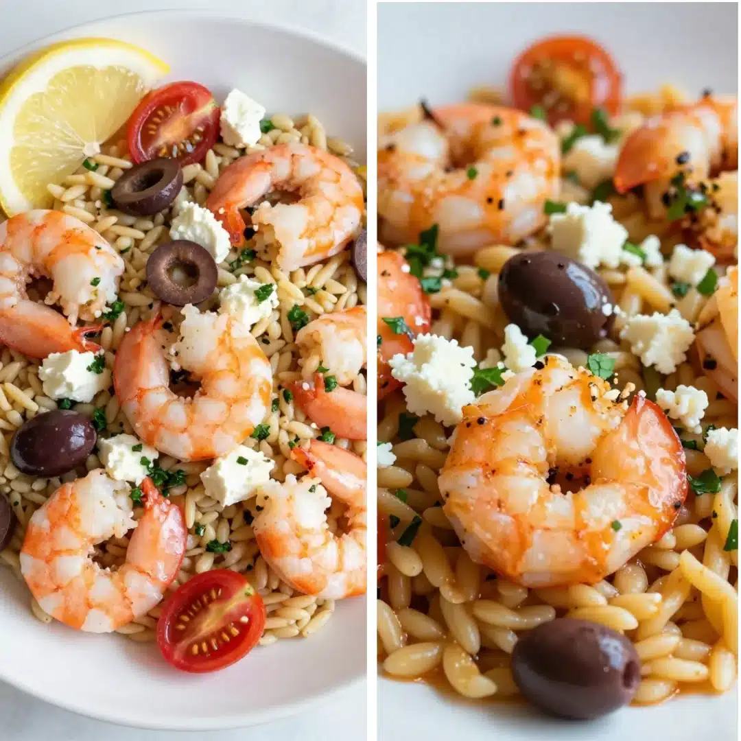 Lemon Feta Orzo Shrimp Serenade