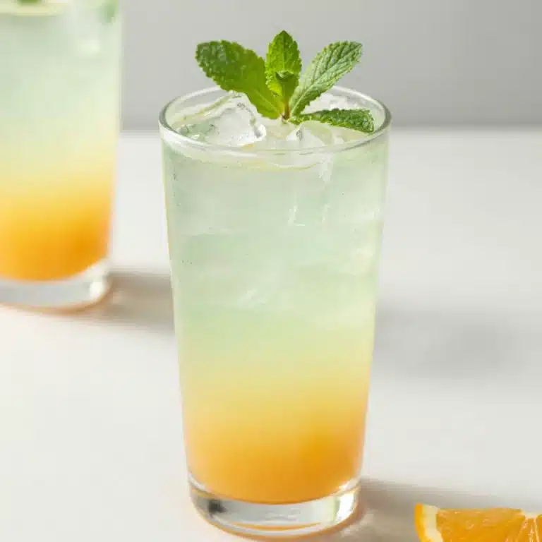 Refreshing Nettle Tea Mojitos mocktails served in a glass with mint and lime.