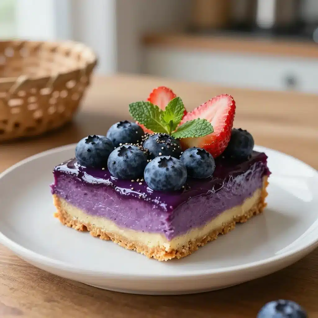 No-Bake Plant-Based Vegan Blueberry Chia Seed Pie
