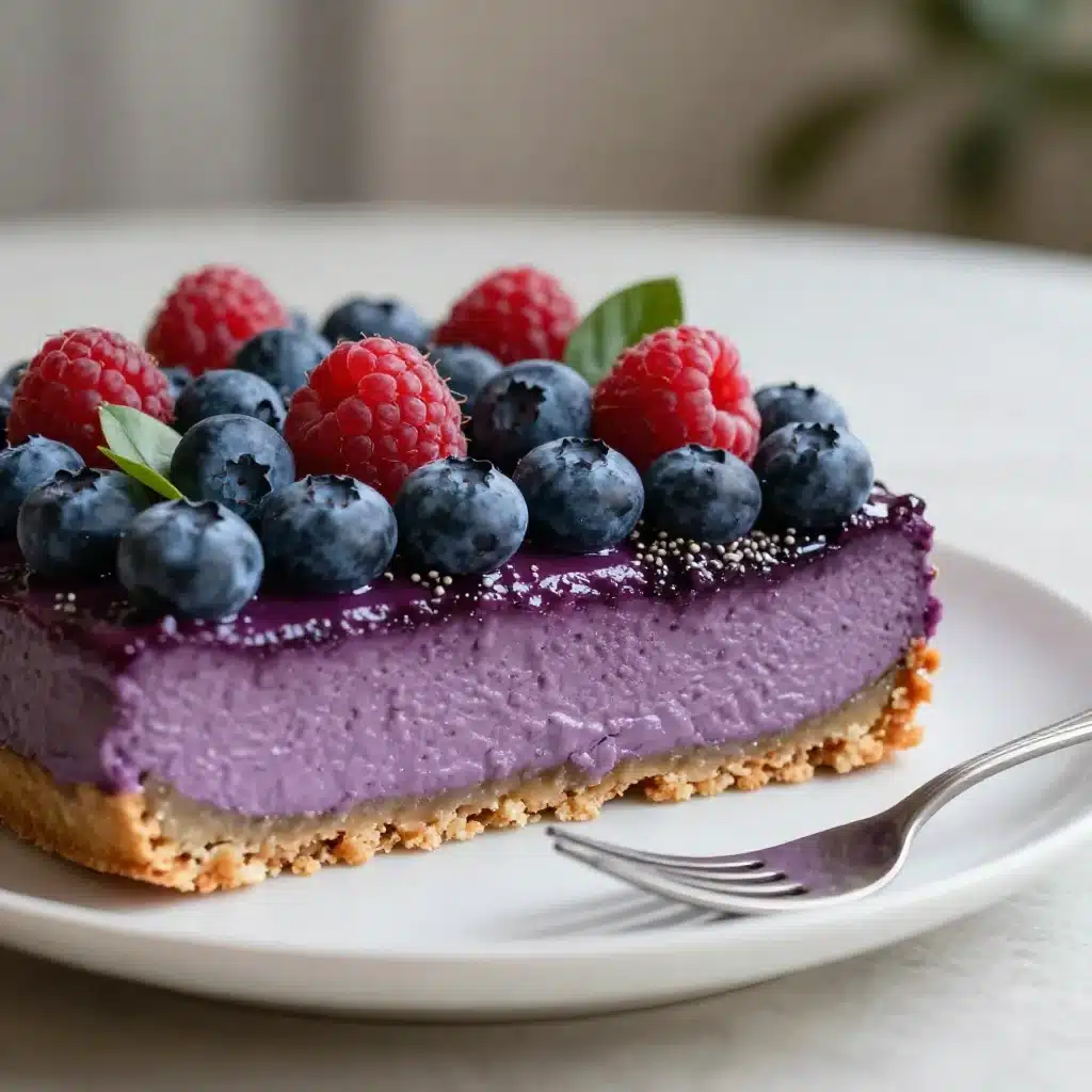 No-Bake Plant-Based Vegan Blueberry Chia Seed Pie