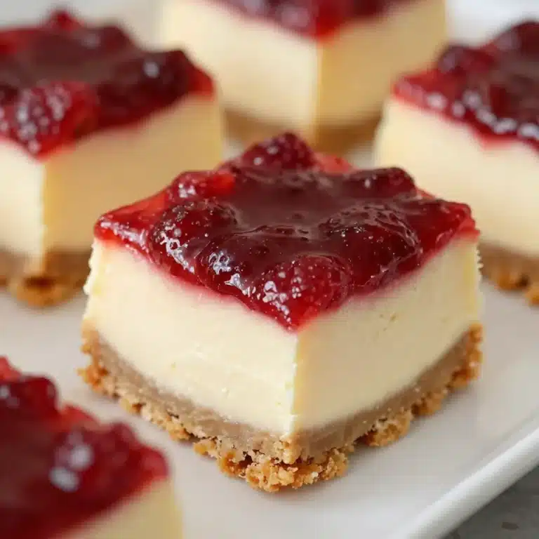 No Bake Rhubarb Cheesecake Squares 5 No Bake Rhubarb Cheesecake Squares served on a white plate