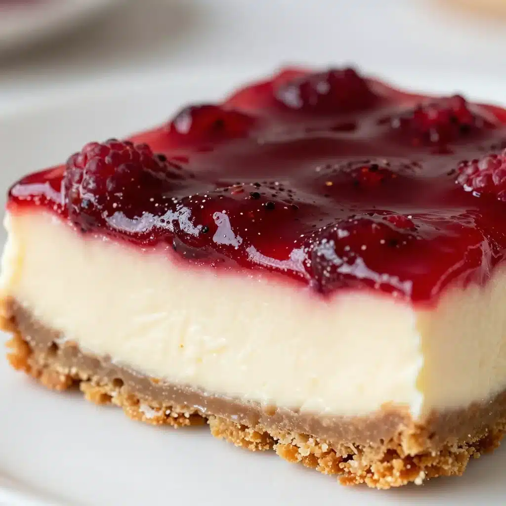 No Bake Rhubarb Cheesecake Squares