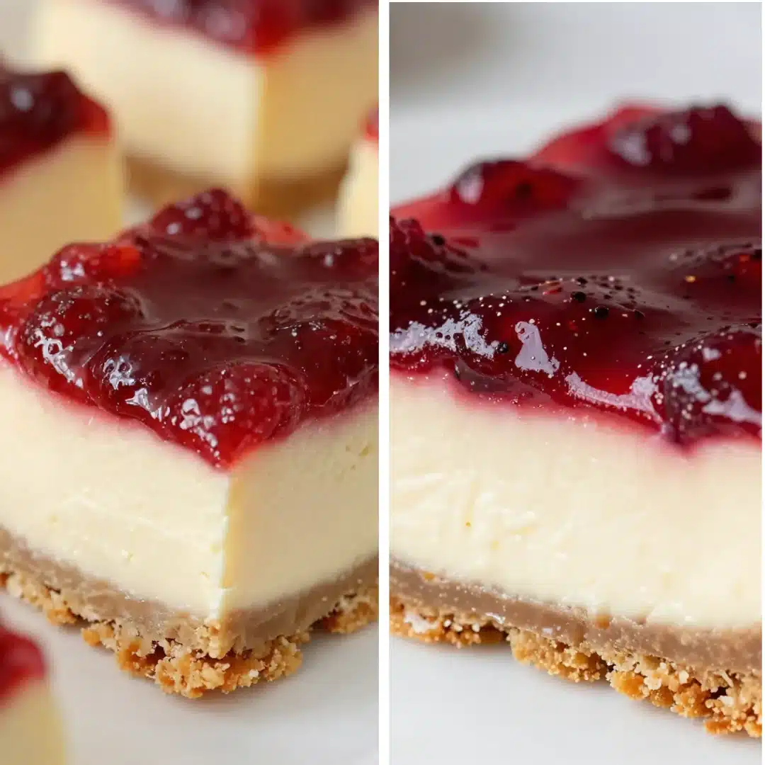 No Bake Rhubarb Cheesecake Squares