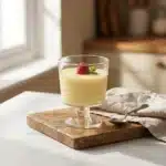 Delicate quick lemon posset cups garnished with lemon zest