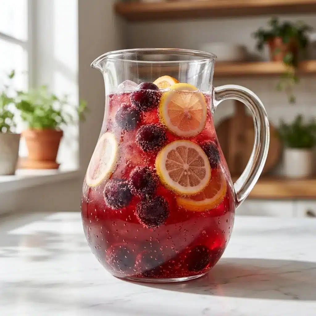 Quick Sparkling Cherry Wine Punch for Adult Cookouts