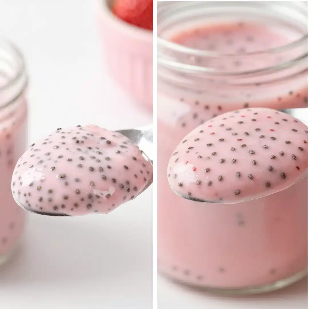 Raspberry Chia Pudding Sweetened Maple Syrup