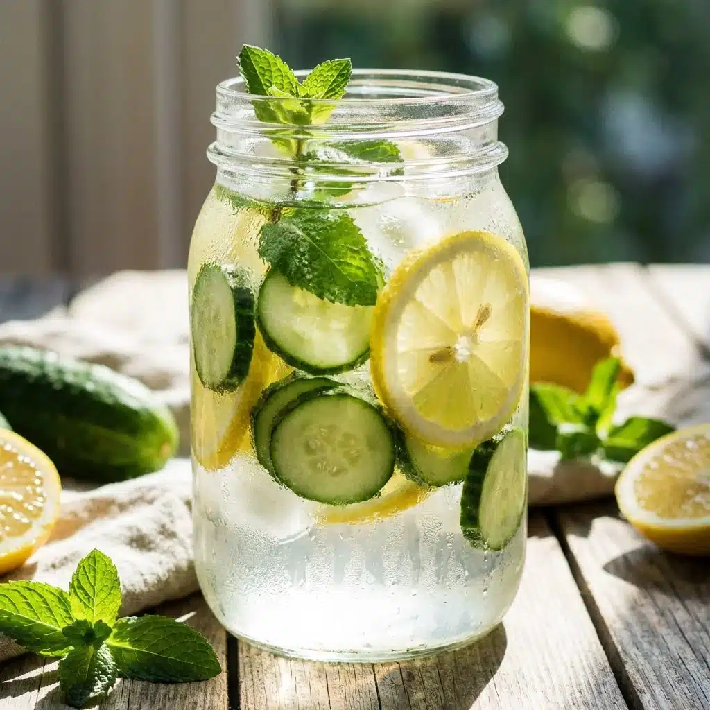 Refreshing Cucumber Lemon Detox Water with Pink Salt
