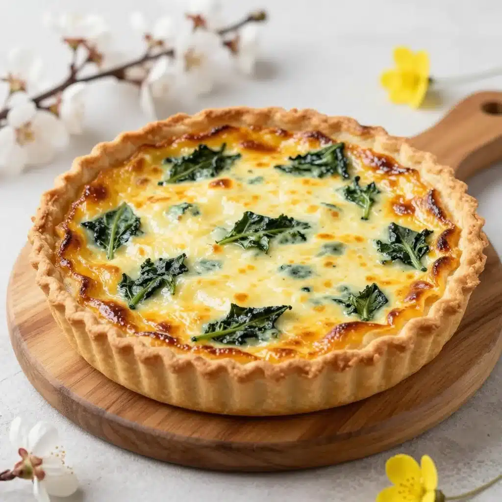 Savoury Spring Tart with Dandelion Greens