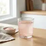 Glass of pink salt water highlighting health benefits and hydration