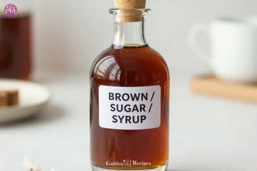 Starbucks Inspired Brown Sugar Syrup for Coffee 1 Starbucks inspired brown sugar syrup for coffee in a glass jar