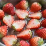 Homemade strawberry syrup for pancakes and desserts