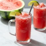 Refreshing watermelon slushies in stylish glasses