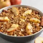 Delicious homemade apple crisp dessert with a crispy topping