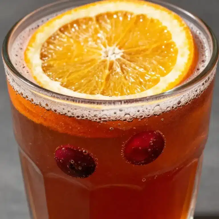 Deliciously vibrant Fall Harvest Punch in a glowing glass, perfect for autumn celebrations.