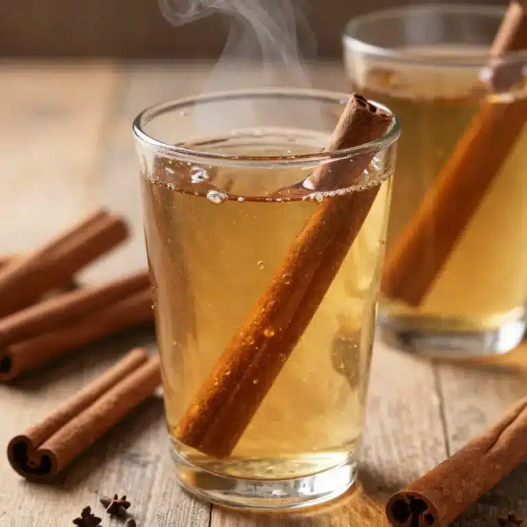 Hot Apple Cider 8 Warm hot apple cider in a mug with cinnamon sticks and apple slices