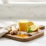 Healthy Lemon Ginger Turmeric Shot for immunity boost